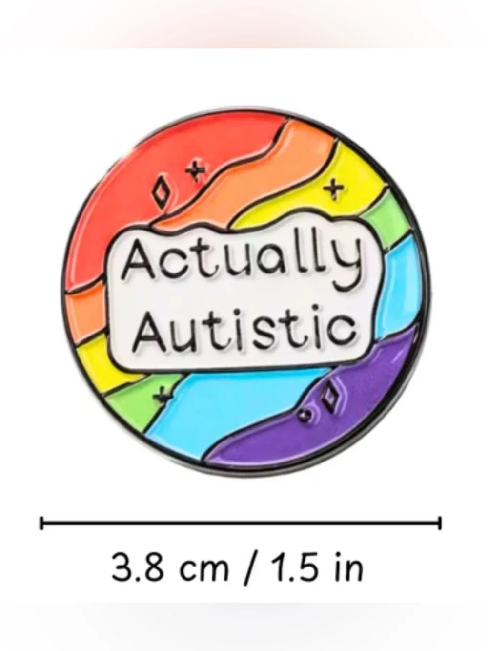 Actually Autistic Rainbow Enamel Pin – Neurodiversity Awareness Lapel Pin